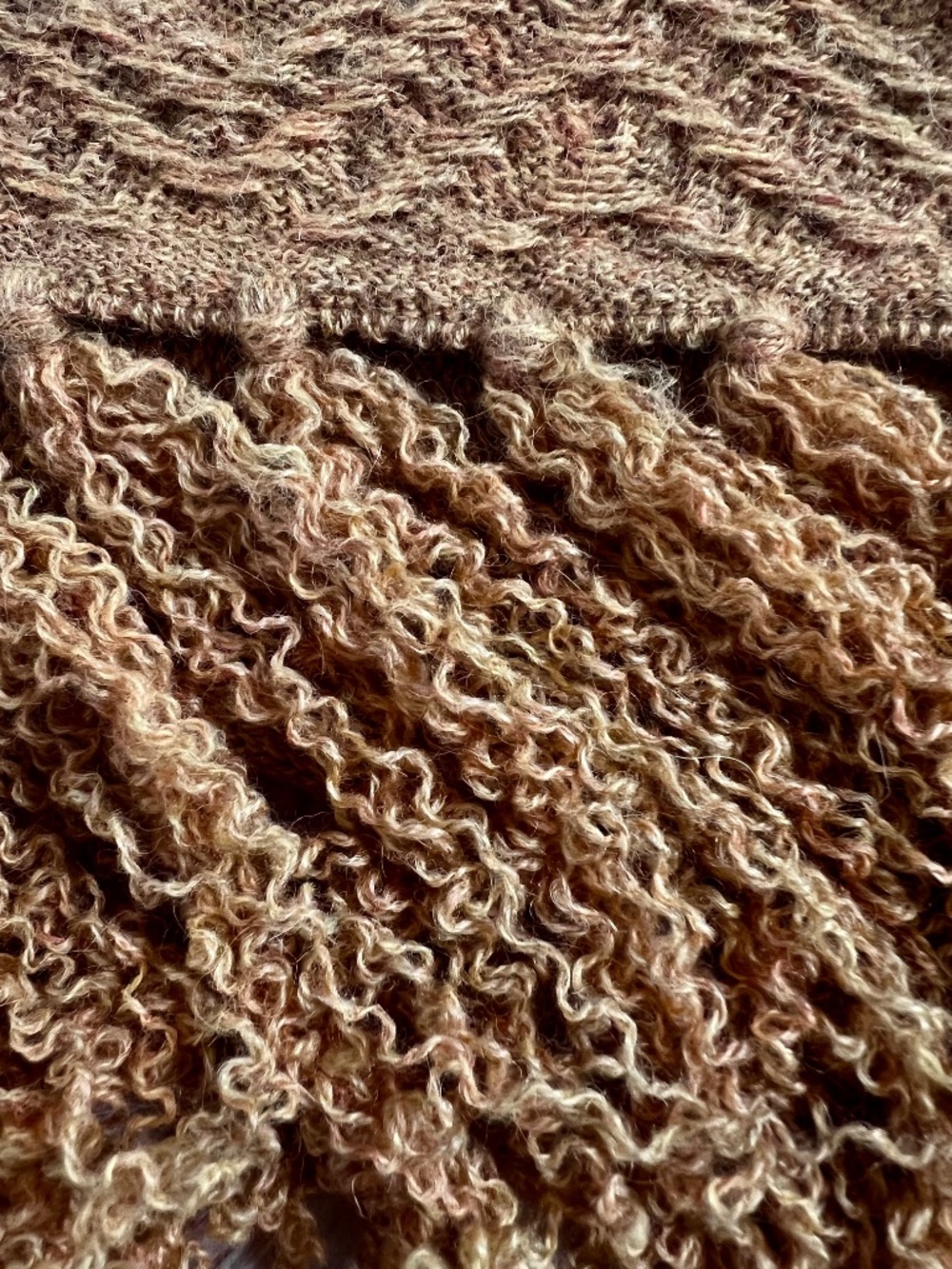 Kuna 100% Baby Alpaca Poncho Camel Asymmetrical Fringe Wrap Cape - Picture 5 of 6
